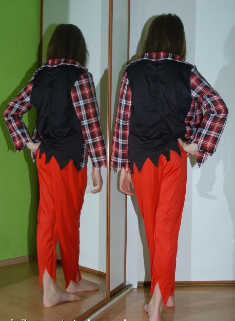 Karnevalový kostým lucifer, vlkodlak, pračlověk...,