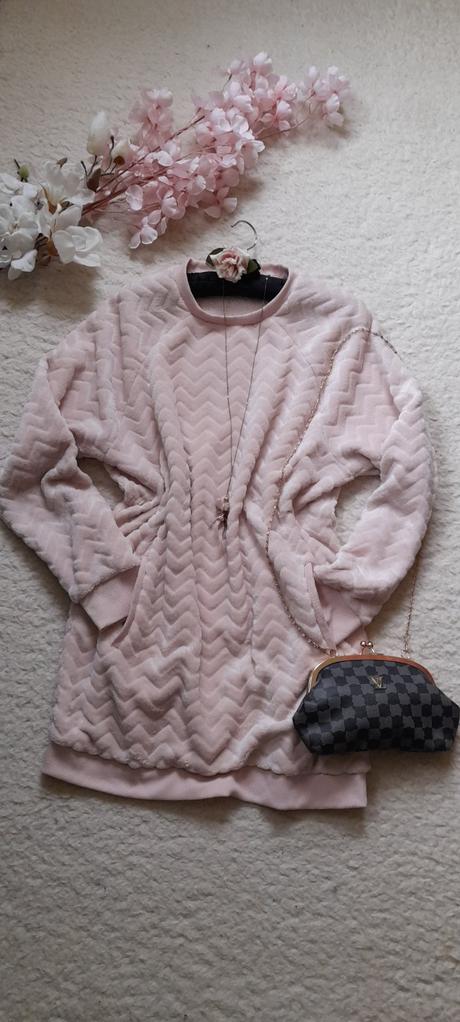 Plyšová dlouhá mikina s kapsami, xl