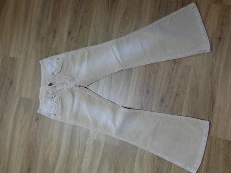 Béžové/krémové manžestrové zvonové kalhoty, m