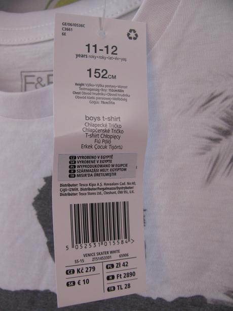 Bílé bavlněné tričko beach, f&f,152