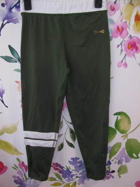 Elastické tmavě zelené 7/8 legíny usa pro, usa pro,158