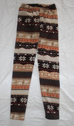 Vb223. velmi teplé"severský" vzor legíny 12-13 let, 158