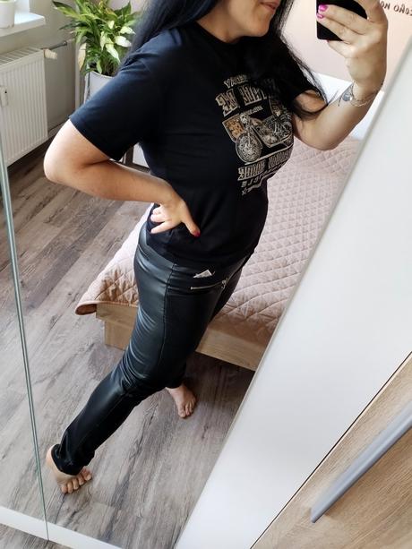 Dámské koženkové kalhoty vel m 38, kik,m