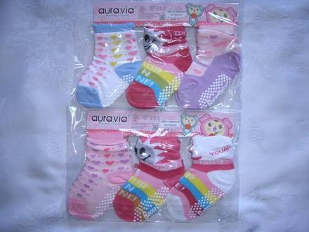3 pack ponožky s protiskluzem 0-12 a 12-18m, 50 - 86