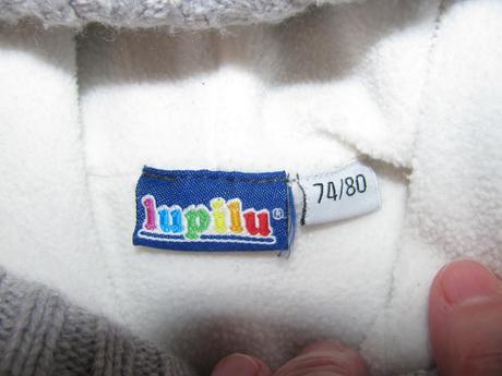 Přechodní šedá bundička s kapucí, lupilu,80