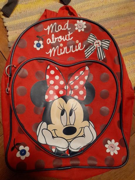 Menší batůžek,batoh minnie mouse červený,