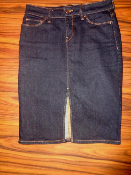 Moderní tmavomodrá riflová sukně, f&f,36