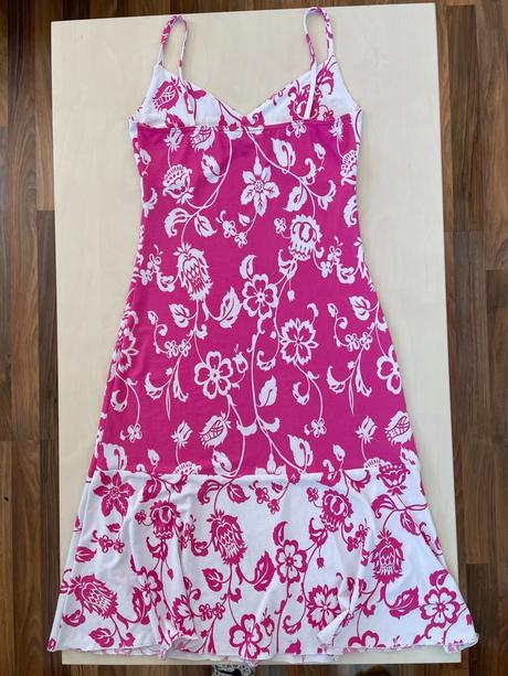 Růžový vzor letní šaty, vel xs/s i více, andrea m, m / s / xs