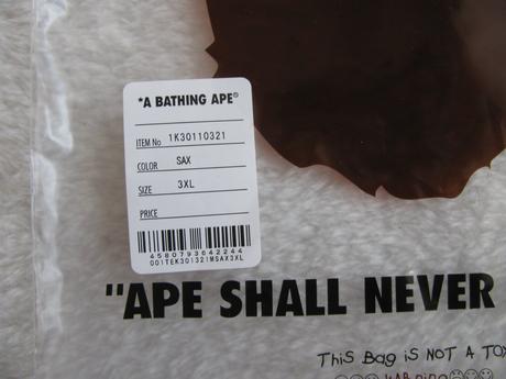 Pánské modré bavlněné tričko a bathing ape, xxxl