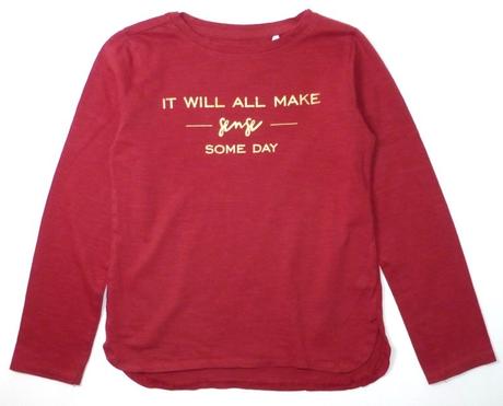 Vínové bavlněné tričko, zlatý nápis vel.134, reserved,134