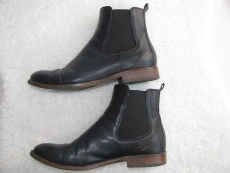 Kožené tmavě modré kotníkové boty typu chelsea, baťa,38