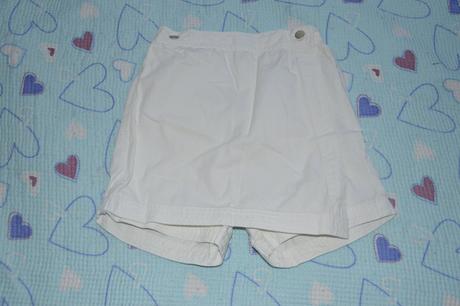 122 128 skort bílé bavlněné kraťasy se sukní, 128
