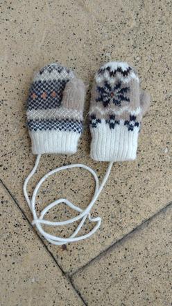 Rukavice/ rukavičky pletené s fleesovou vložkou, c&a,74