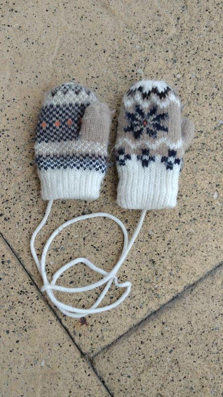 Rukavice/ rukavičky pletené s fleesovou vložkou, c&a,74