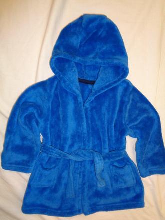 Měkoučký modrý flízový župan, george,98