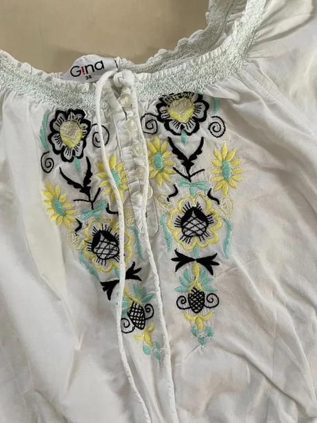 Nový volný výšivka top, vel xs/s, gina, gina,xs