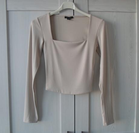 Béžové krémové tričko triko dlouhý rukáv, amisu,s