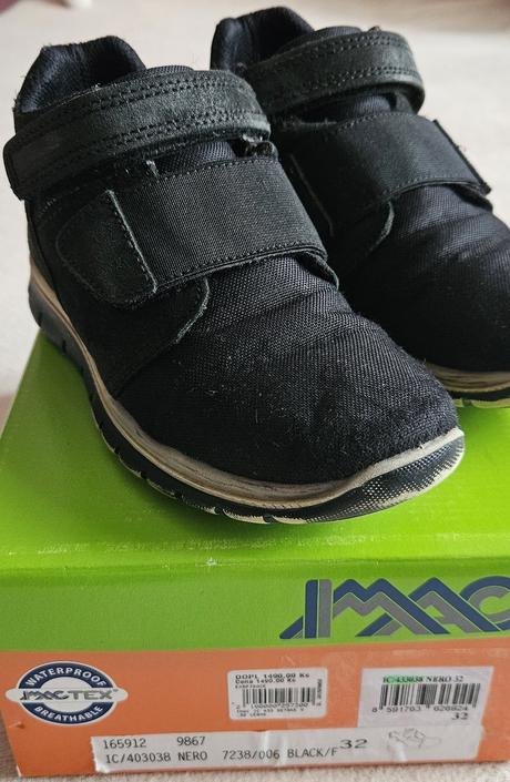 Dětské černé kotníkové boty botky, vel.32, zn.imax, 32