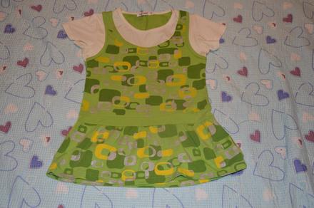 128 134 140 zelená tunika se vzorem, 134