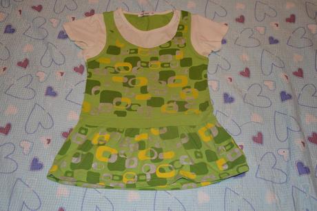 128 134 140 zelená tunika se vzorem, 134