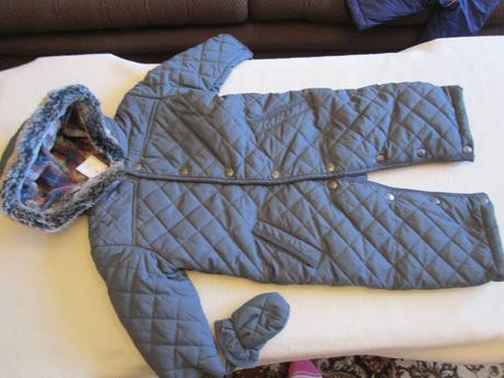 Nová tm. šedá prošívaná zimní kombinéza m-s, marks & spencer,80 / 86