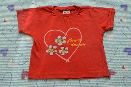 Červené triko s potiskem, h&m,86