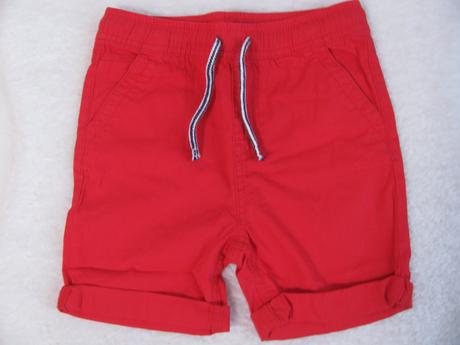 Plátěné červené šortky unisex, 110