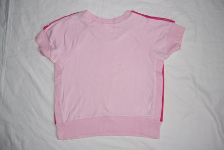 Růžové tričko s prostřiženými rukávy, 134