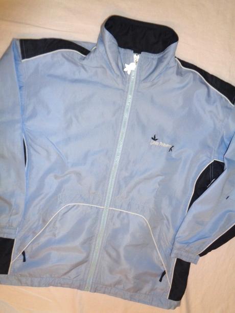 Super modrá šusťáková sportovní bunda, 152