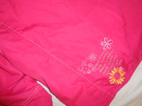 Krásná sytě růžová jarní/podzimní podšitá bunda, 134