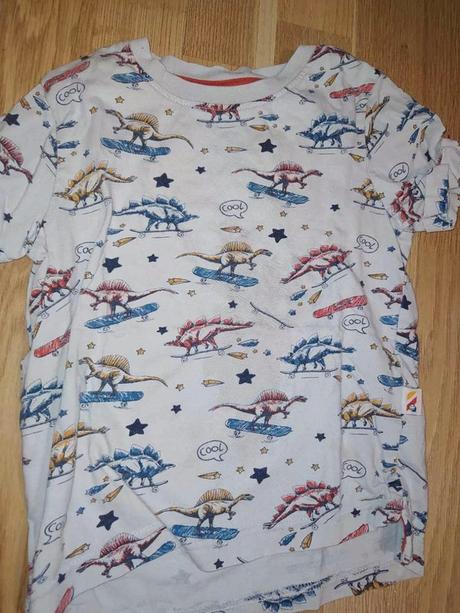 Bílé tričko s dinosaury 98 nutmeg, nutmeg,98