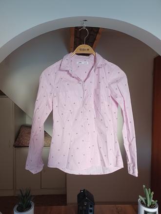 Pruhovaná košile a kytičkami xs / 158, sinsay,158