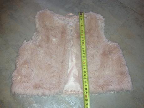 Kožíšková vestička 1,5-2roky 92cm něžná růžová hm, h&m,92