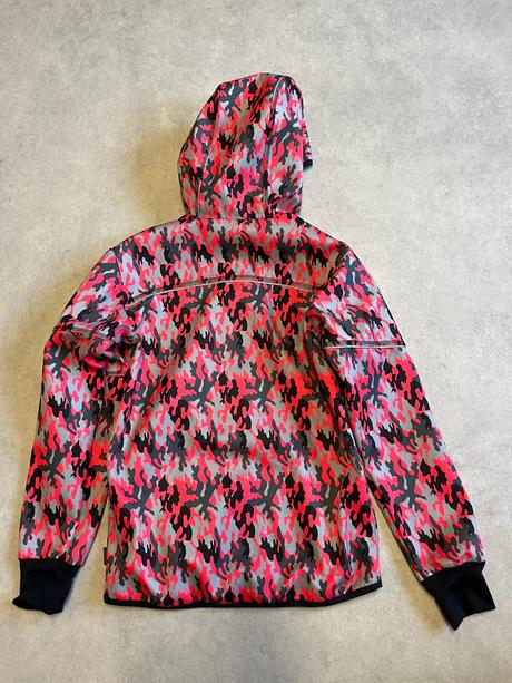 Bunda softshell fantom - růžový maskáč vel 146, 146