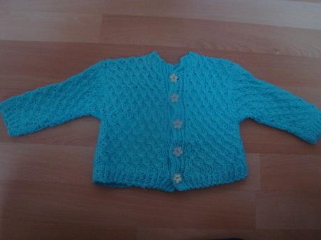 Svetřík - ručně pletený, modrý, 56