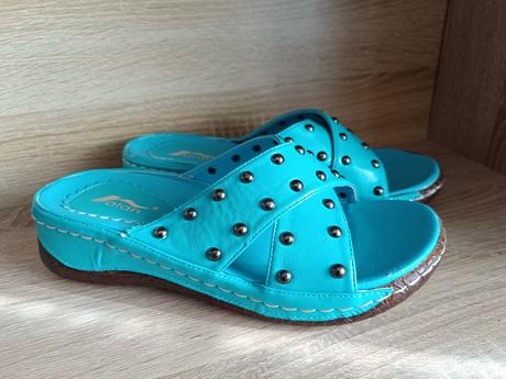 Tyrkysové nazouváky vel. 38, 38