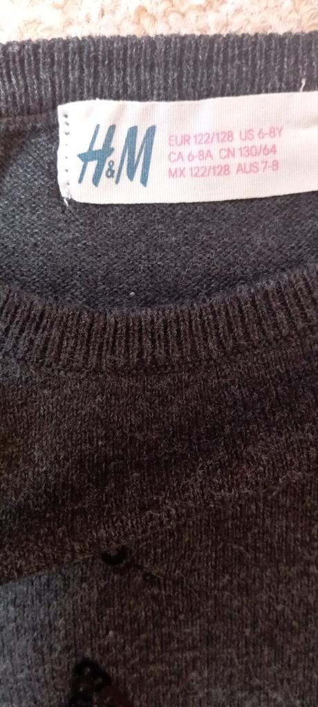 Slabší svetřík zn."h&m" vel."122-128", h&m,122