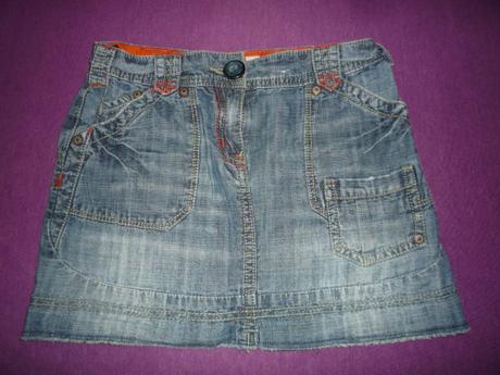 Riflová sukně next s regulací v pase vel. 134, next,134