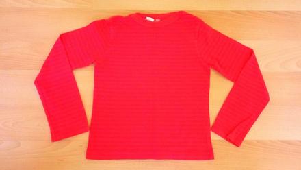 Proužkované triko - červené, vel. 122/128, 122