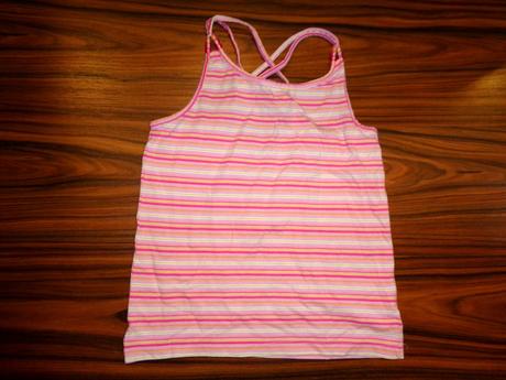 Luxusní růžový pruhovaný top s korálky 146/152, tcm,146 / 152