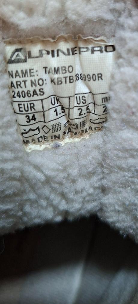 Alpine pro zimní zateplené nepromokavé boty č.34, alpine pro,34