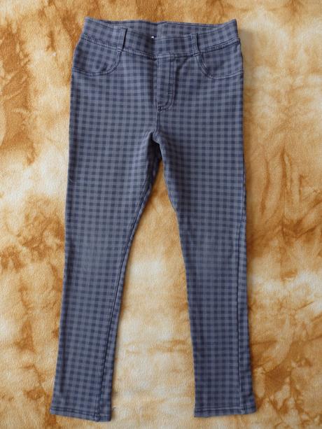 Šedé kostkované legíny (džegíny), h&m,128