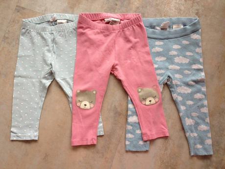 3ks legíny elasťáky značka h and m vel. 74 + 80cm , h&m,74