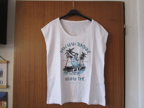 Pěkné bílé bavl. tričko s potiskem, vel. s (36-38), esmara,s