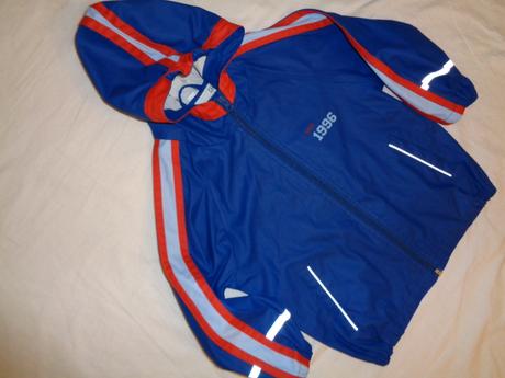 Luxusní modročervená nepromokavá bunda 98/104, playshoes,98
