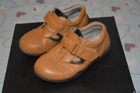 Kožené boty, polobotky, suchý zip, 27