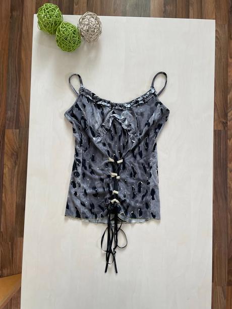 Letní top se šněrováním, vel m, i méně cannela, m