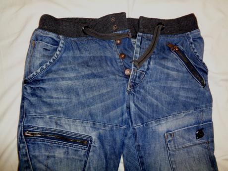 Luxusní měkoučké rifle - kapsáče baggy 30/32, river island,30