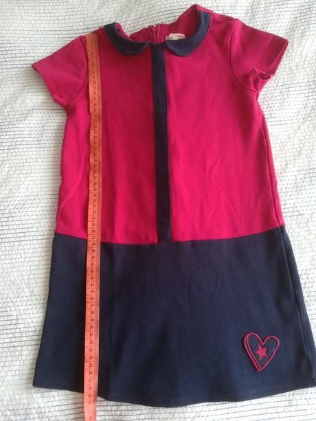 Bavlněné šaty modro - fialové se srdíčkem, dpam (du pareil au meme),128