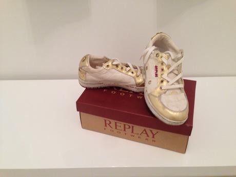 Rifle mango, vel.36 a botky replay bílozlaté 36, 36